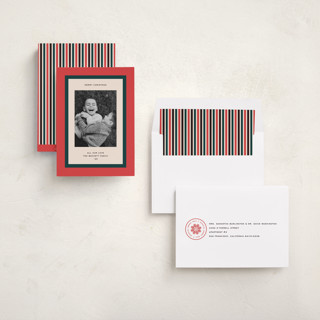 This is a candied apple holiday photo cards with standard by Annie Clark called classic wrap printing on recycled smooth signature in standard