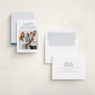 This is a cornflower holiday photo cards with standard by chocomocacino called ladotyri printing on recycled smooth signature in standard