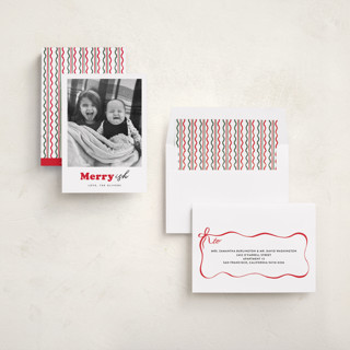 This is a holly holiday photo cards with standard by Carrie ONeal called festive-ish printing on recycled smooth signature in standard