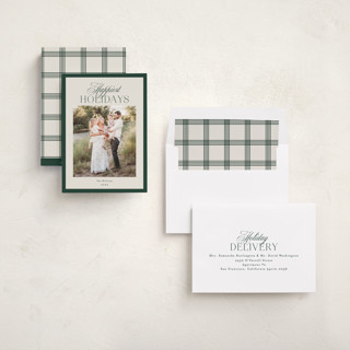 This is a evergreen holiday photo cards with standard by Carolyn Nicks called refined bliss printing on recycled smooth signature in standard