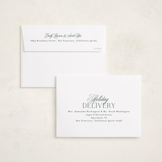 This is a evergreen holiday photo cards with standard by Carolyn Nicks called refined bliss printing on recycled smooth signature in standard