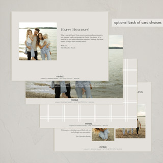 This is a linen holiday photo cards with standard by Nicole Walsh called minimal top printing on recycled smooth signature in standard