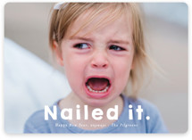 This is a white holiday photo card by Jackie Crawford called Nailed It with standard printing on smooth signature in standard.