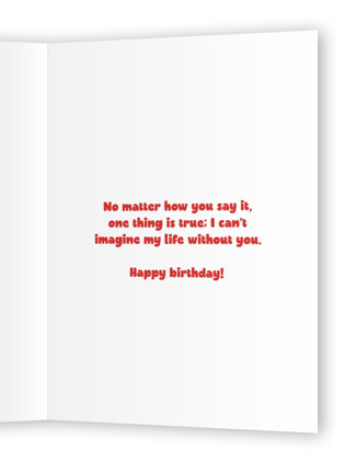 This is a rose birthday cards with standard by Erin Phipps called fluent in birthday printing on signature in greeting cards