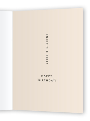 This is a cream birthday cards with standard by Kamala Nahas called downhill printing on signature in greeting cards