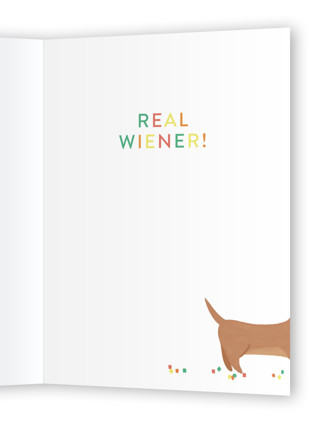 This is a bark birthday cards with standard by Itsy Belle Studio called real wiener printing on signature in greeting cards