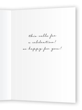 This is a champagne congratulations cards with standard by Jackie Crawford called sparkling champagne tower printing on signature in greeting cards