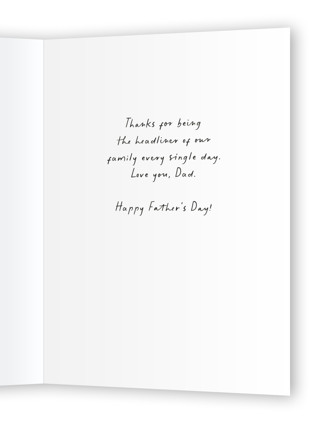 This is a paper fathers day cards with standard by Elly called breaking news printing on signature in greeting cards