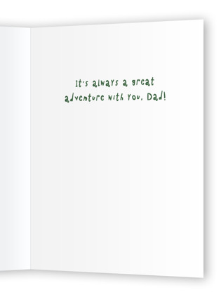 This is a pine fathers day cards with standard by Susan Zinader called the happy camper printing on signature in greeting cards