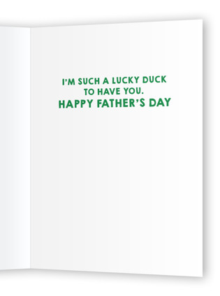 This is a sky fathers day cards with standard by Creo Study called lucky duck printing on signature in greeting cards