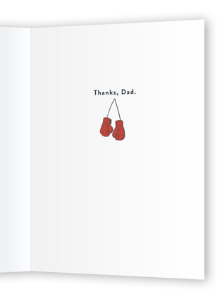 This is a navy fathers day cards with standard by Becky Nimoy called always in my corner printing on signature in greeting cards