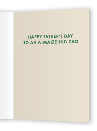 This is a corn fathers day cards with standard by Creo Study called king of corny printing on signature in greeting cards