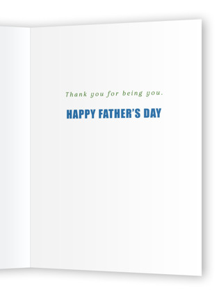 This is a aquamarine fathers day cards with standard by Maja Cunningham called solid dad printing on signature in greeting cards
