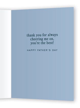 This is a periwinkle fathers day cards with standard by Sara Hicks Malone called biggest hype man printing on signature in greeting cards