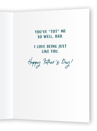 This is a surf fathers day cards with standard by Kacey Kendrick Wagner called tater & tot printing on signature in greeting cards