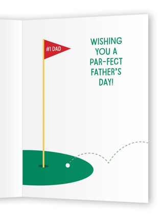This is a grass fathers day cards with standard by Kacey Kendrick Wagner called golf bag printing on signature in greeting cards