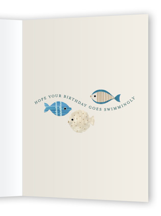 This is a sand birthday cards for him with standard by Sarah Knight called birthday fish printing on signature in greeting cards