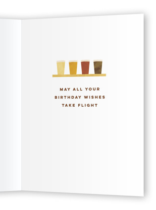 This is a champagne birthday cards for him with standard by Jessie Steury called take flight printing on signature in greeting cards