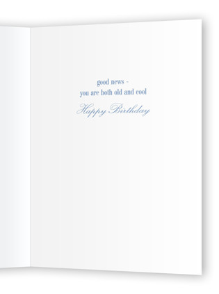 This is a denim birthday cards for him with standard by Baumbirdy called what's old printing on signature in greeting cards
