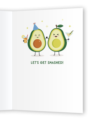 This is a avocado birthday cards for him with standard by Jana Volfova called birthday avo printing on signature in greeting cards