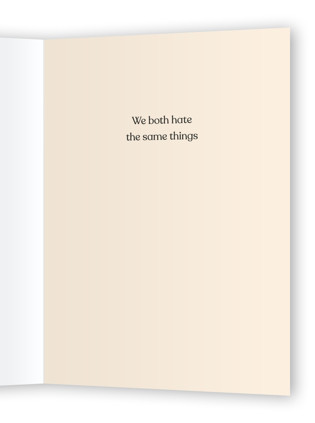 This is a cream birthday cards for her with standard by Annie Clark called same things printing on signature in greeting cards