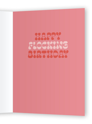 This is a flamingo birthday cards for her with standard by Baumbirdy called what the flock printing on signature in greeting cards