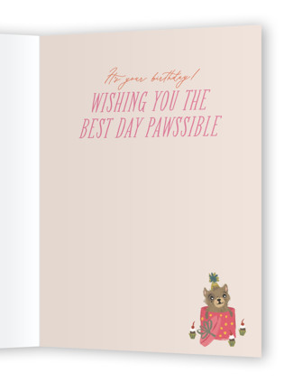 This is a petal birthday cards for her with standard by Jackie Crawford called puppy and presents pawty printing on signature in greeting cards