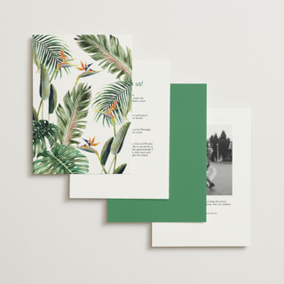 This is a tropical petite wedding invitations with foil pressed by Elly called our paradise printing on signature in petite