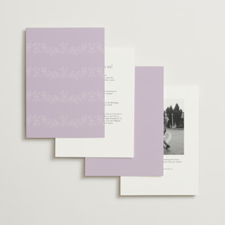 This is a lilac petite wedding invitations with foil pressed by Petra Kern called manuet printing on signature in petite