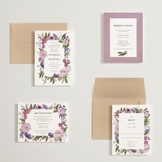 This is a vineyard petite wedding invitations with foil pressed by Susan Moyal called harmony printing on signature in petite