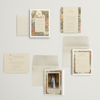 This is a sherbert petite wedding invitations with foil pressed by Leah Bisch called in the garden printing on signature in petite