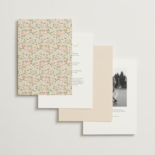 This is a ivory petite wedding invitations with foil pressed by Jennifer Wick called esther's garden printing on signature in petite