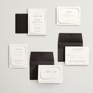 This is a mist petite wedding invitations with foil pressed by Sarah Brown called formally printing on signature in petite