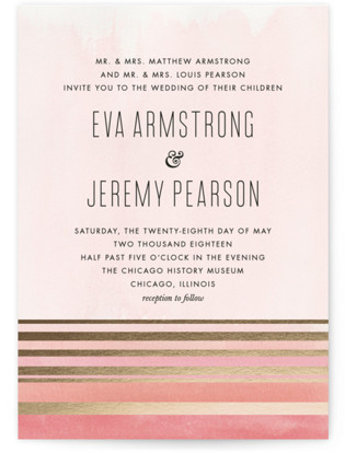 Golden Sunset Foil Pressed Wedding Invitation Petite Cards