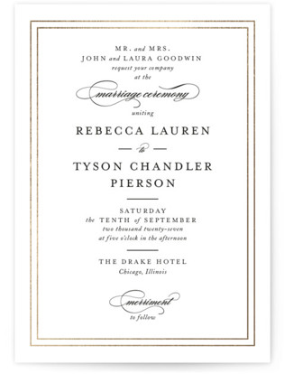 Eloquence Foil Pressed Wedding Invitation Petite Cards