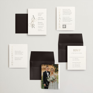 This is a chantilly petite wedding invitations with foil pressed by Jessica Williams called initialed printing on signature in petite