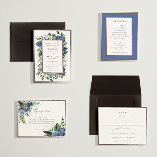 This is a sky petite wedding invitations with foil pressed by Susan Moyal called classic love printing on signature in petite