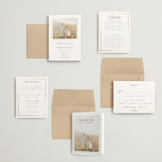 This is a opal petite wedding invitations with foil pressed by Robert and Stella called regent printing on signature in petite