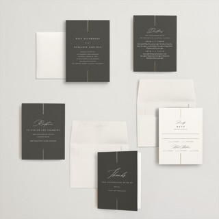 This is a iron petite wedding invitations with foil pressed by Erica Krystek called formal lines printing on signature in petite