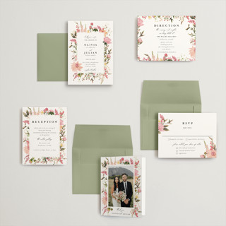 This is a blush petite wedding invitations with foil pressed by Susan Moyal called lush printing on signature in petite