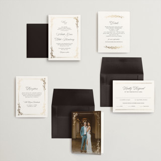 This is a diamond petite wedding invitations with foil pressed by Kate Ahn called lake como printing on signature in petite