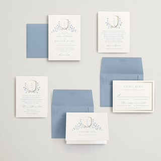 This is a bluebell petite wedding invitations with foil pressed by Kristie Kern called storybook garden printing on signature in petite