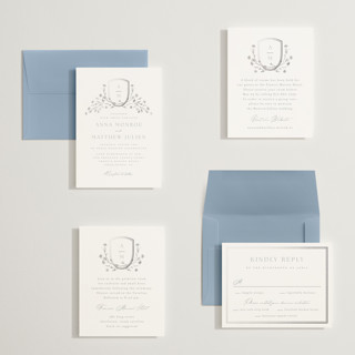 This is a platinum petite wedding invitations with foil pressed by Kristie Kern called storybook garden printing on signature in petite