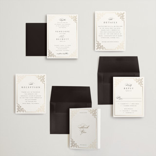 This is a pearl petite wedding invitations with foil pressed by Janean Hinger called intertwined printing on signature in petite