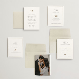 This is a classic bride petite wedding invitations with foil pressed by Design Lotus called here with you printing on signature in petite