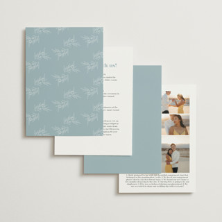 This is a powder blue petite wedding invitations with foil pressed by Jennifer Postorino called polished printing on signature in petite