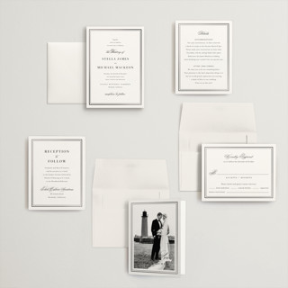 This is a cotton petite wedding invitations with foil pressed by Jennifer Postorino called polished printing on signature in petite