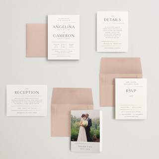 This is a silk petite wedding invitations with foil pressed by Kelly Schmidt called sophisticate printing on signature in petite