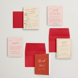 This is a sangria spark petite wedding invitations with foil pressed by Zove Ahhh called party on! printing on signature in petite