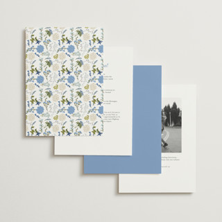 This is a coastal petite wedding invitations with foil pressed by Susan Moyal called garden whisper printing on signature in petite